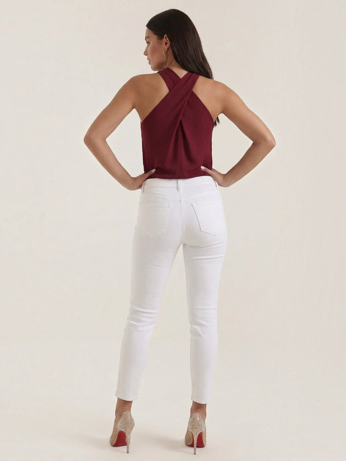 Gina Cross Halter Neck Fitted Top