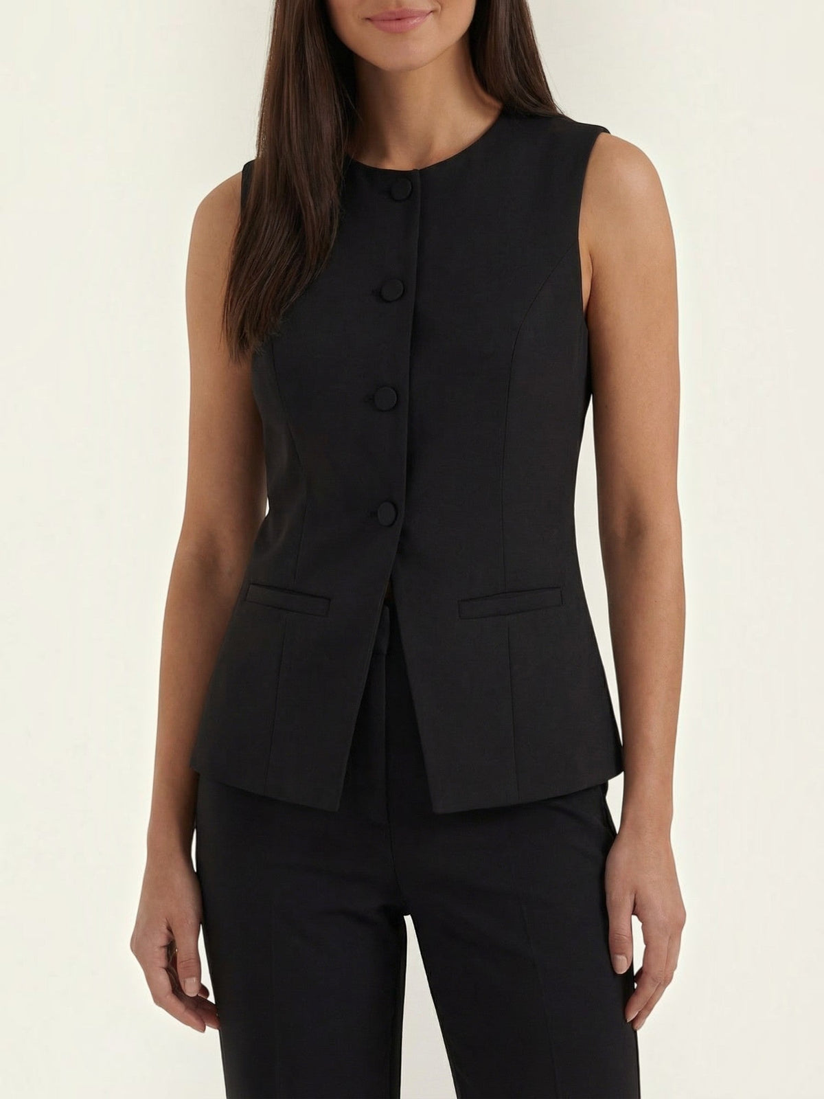 Elara Button Front Vest Top