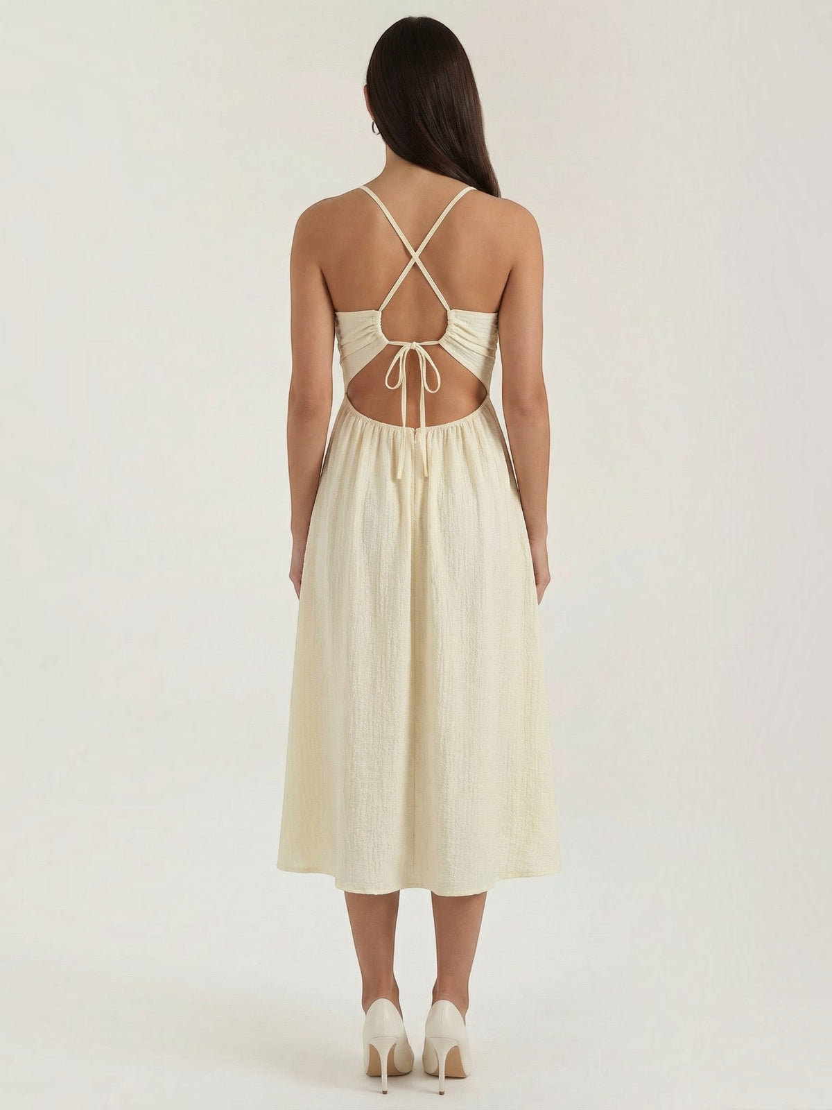 Linda Cut Out Halter Neck Midi Dress
