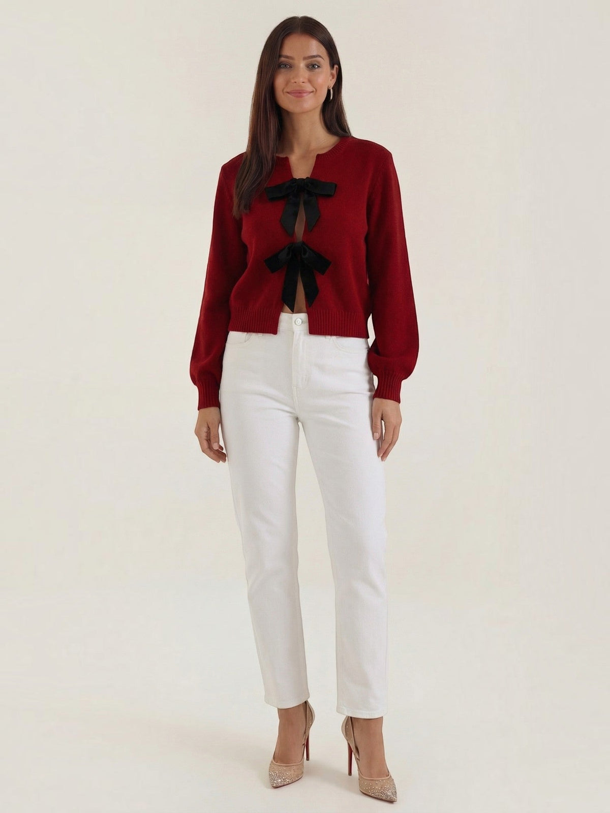 Cynthia Bow Tie Knit Cardigan