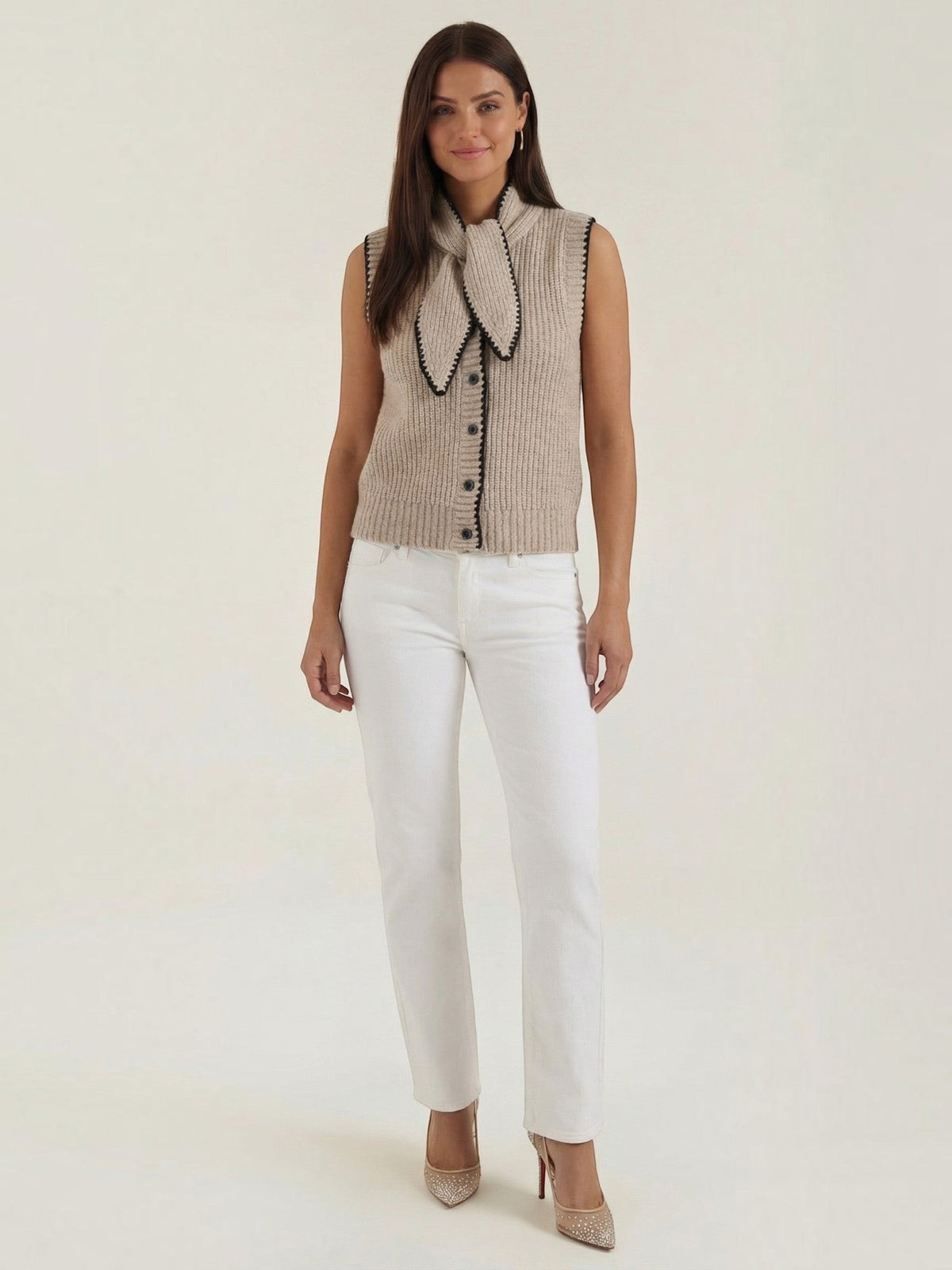 Blair Bow Collar Knit Vest