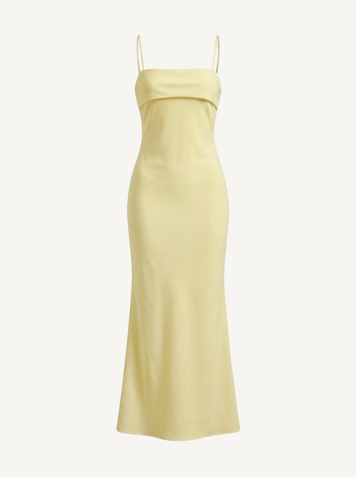 Dale Folded Straight Neck Slip Maxi Dress