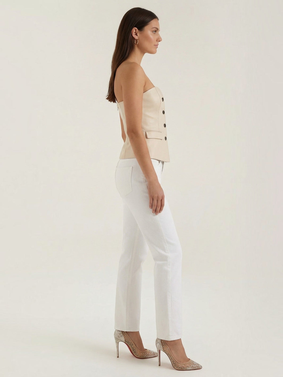 Fiona Off Shoulder Button Front Top