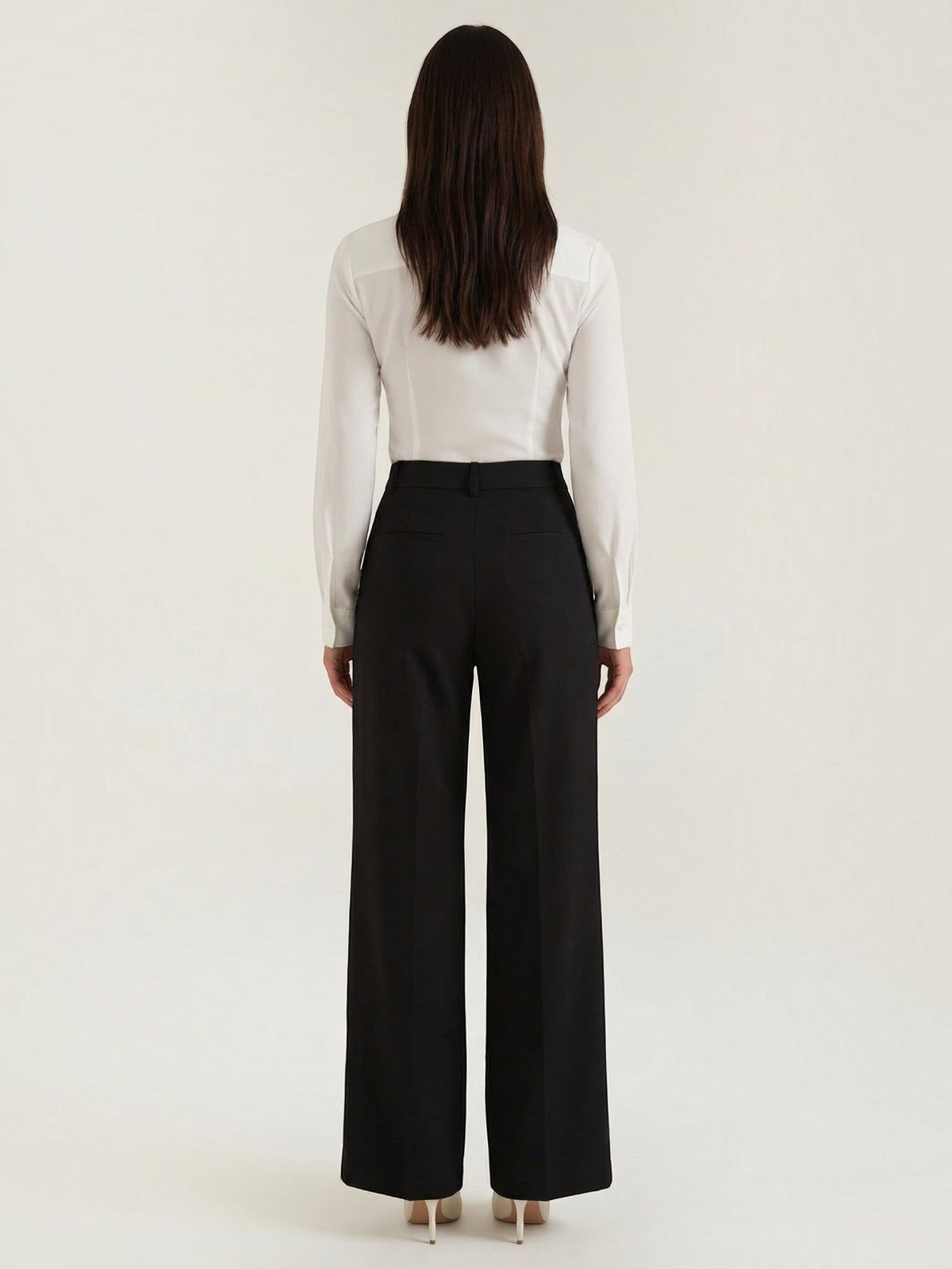 Hazel High Waisted Wide Leg Pants with Crease
