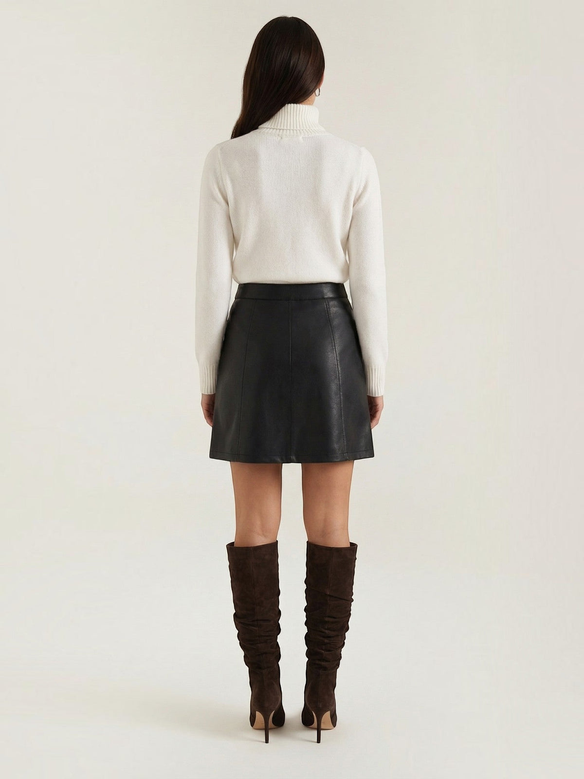 Jocelyn Faux Leather Zip Front Mini Skirt