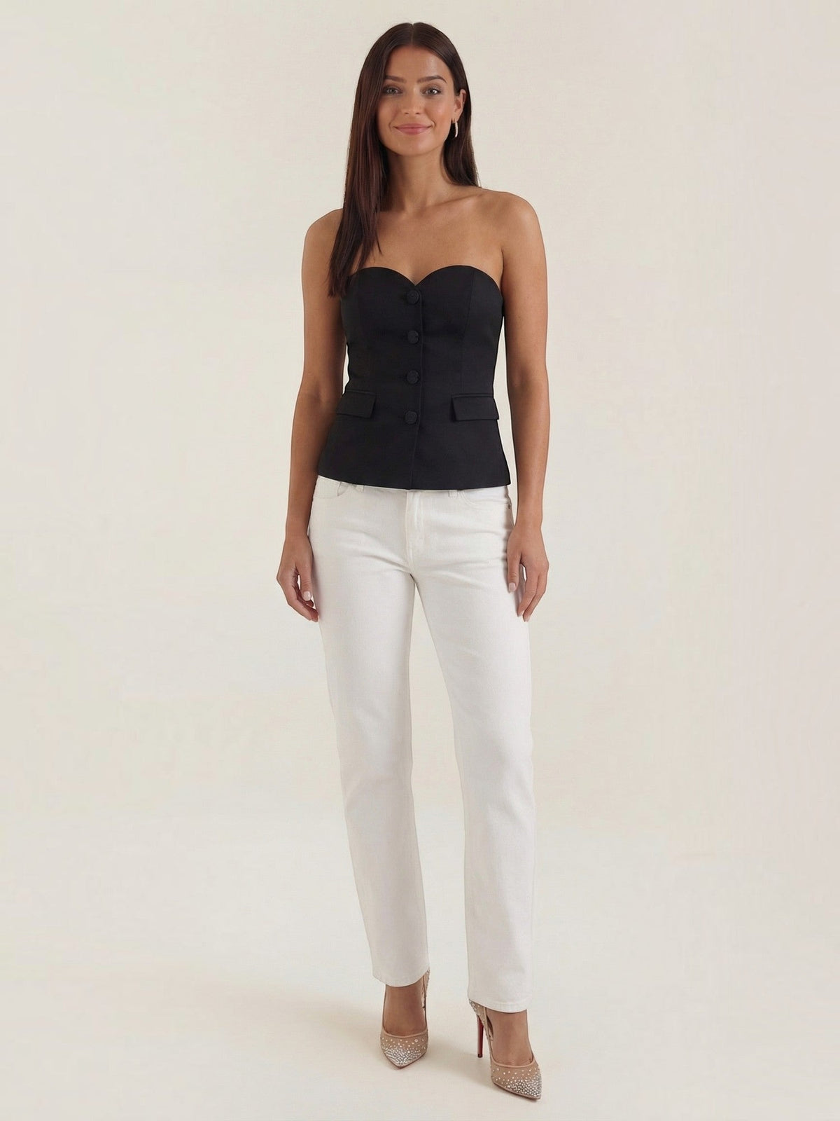 Fiona Off Shoulder Button Front Top