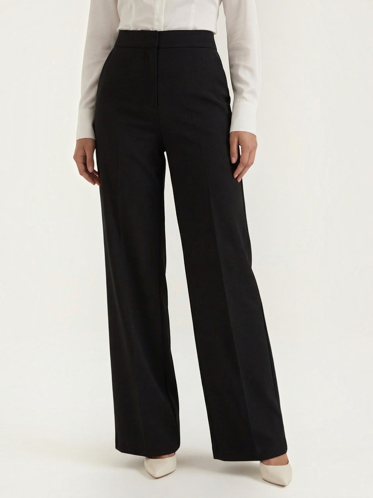 Hazel High Waisted Wide Leg Pants with Crease