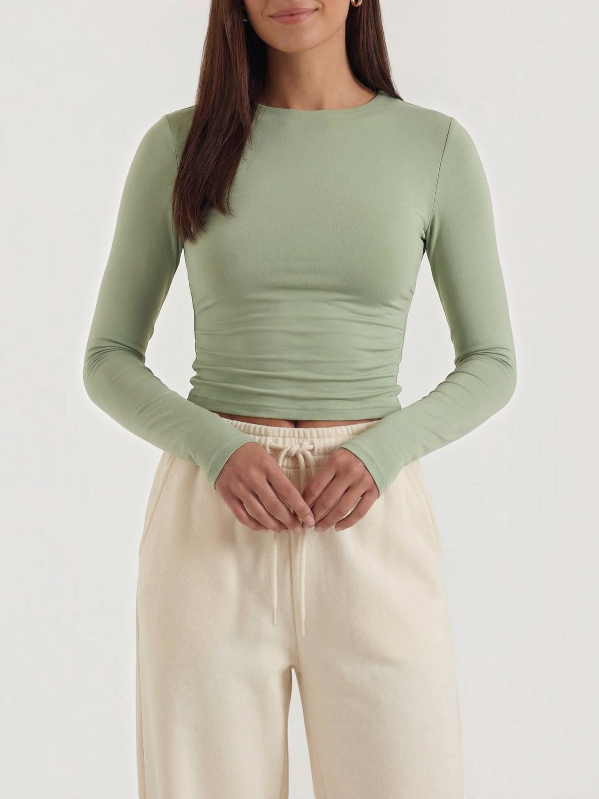 Karen Long Sleeve Cropped Top
