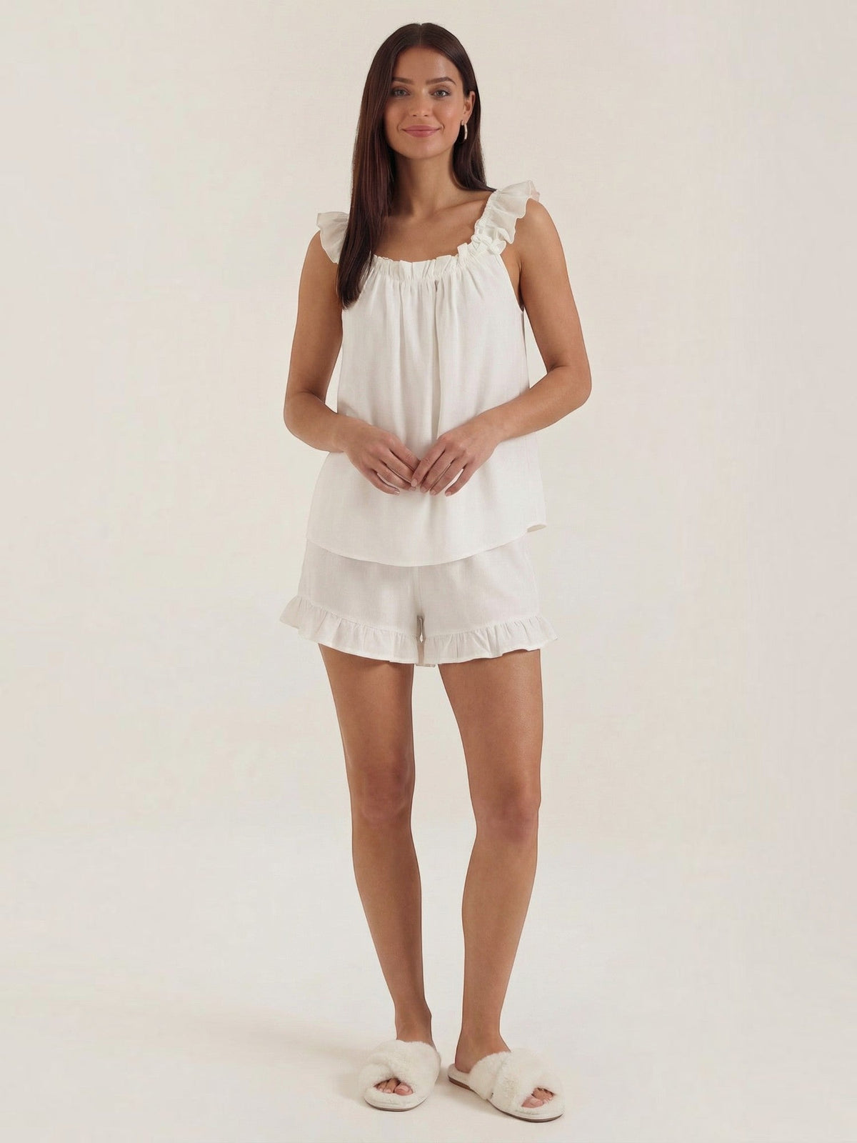 Helen Ruffle Trim Pyjama Set
