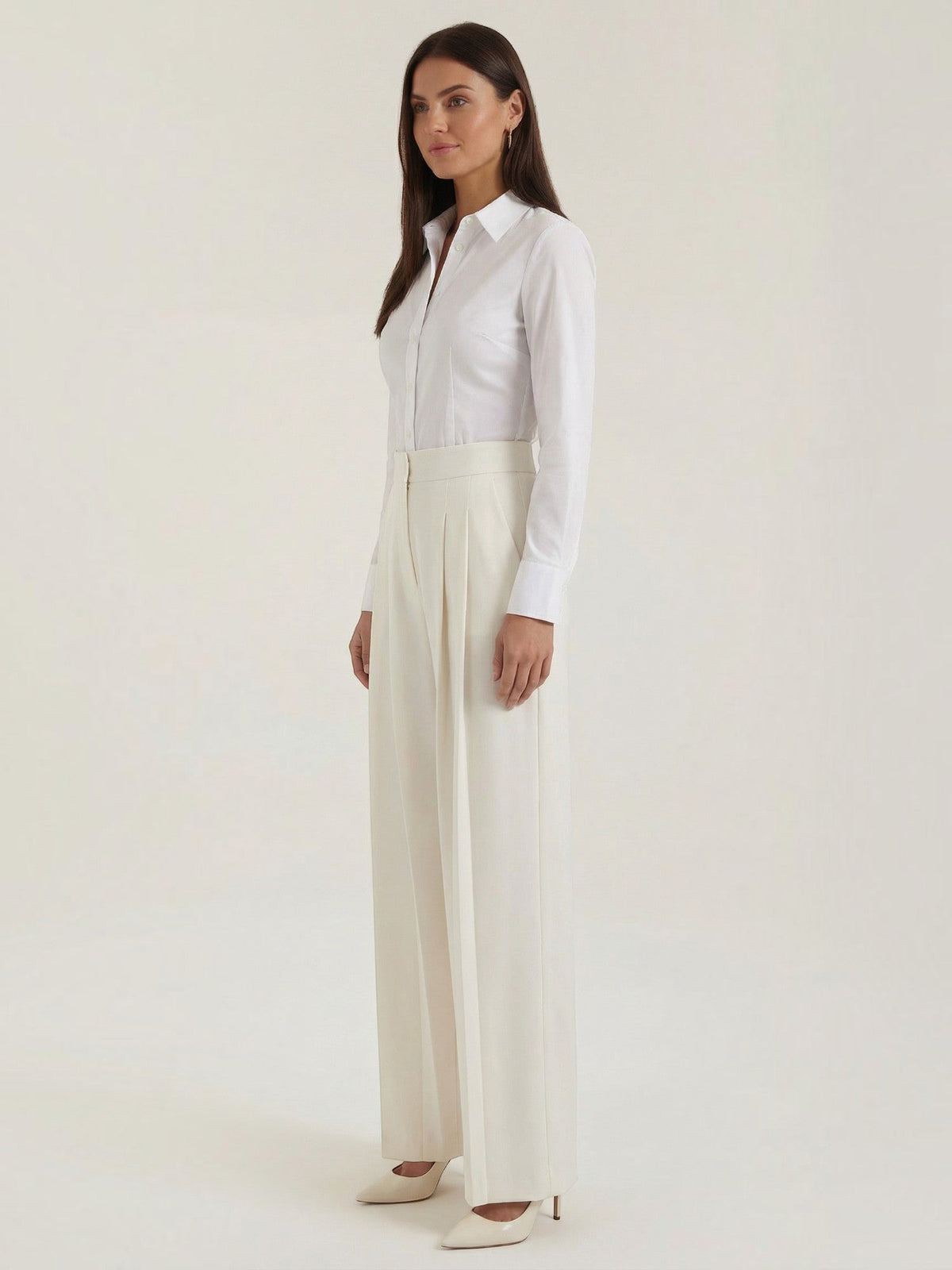 Iris High Waisted Pleated Wide Leg Pants