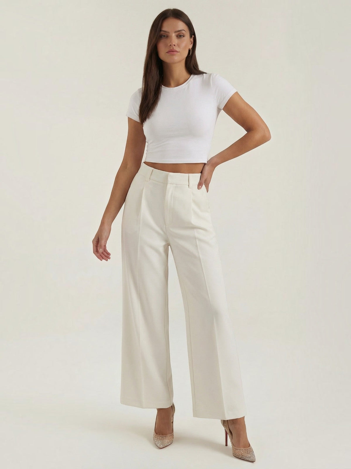 Emma Pleated High Waisted Wide Leg Pants