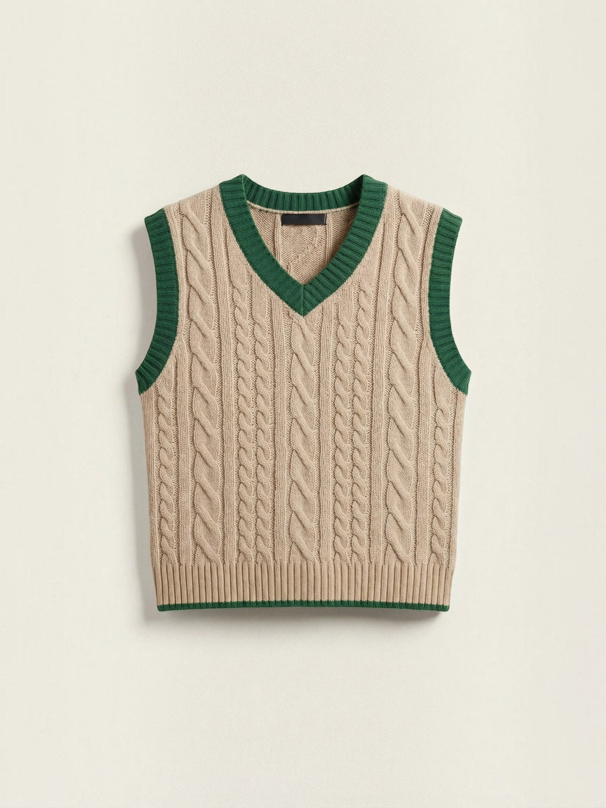Clara Cable Knit Contrast Stripe Vest