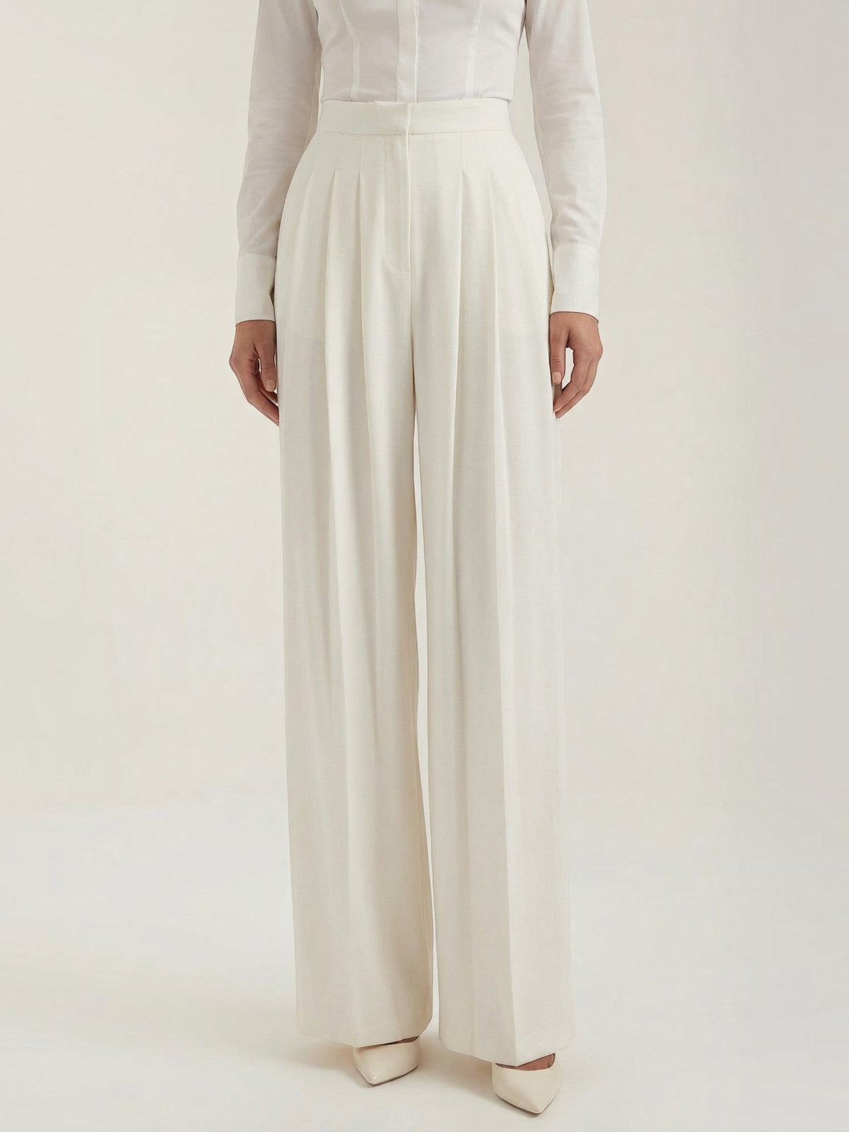 Iris High Waisted Pleated Wide Leg Pants