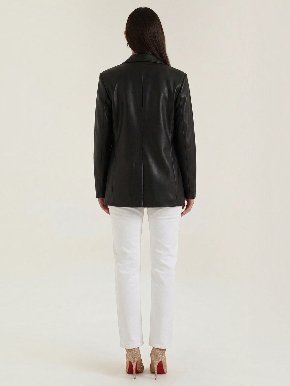 Catherine Faux Leather Oversized Blazer