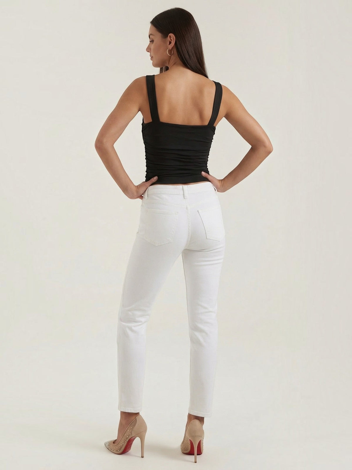 Blair Square Neck Ruched Tank Top