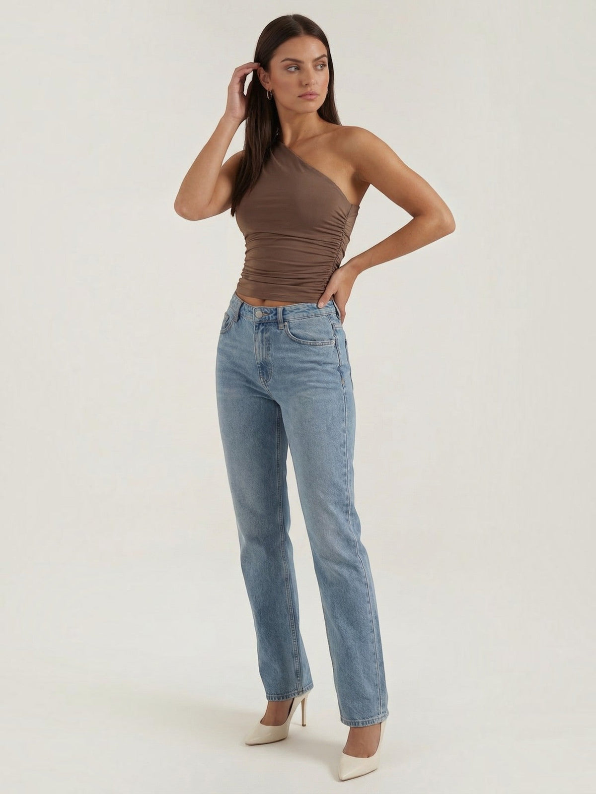 Briony One Shoulder Ruched Top