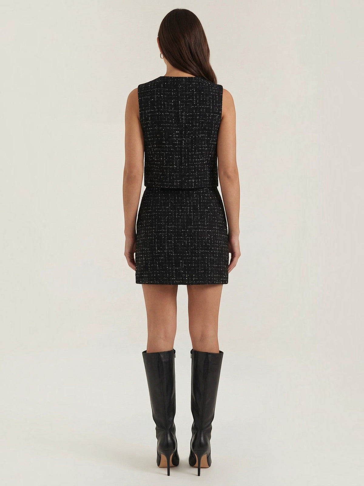 Kyrenia Gold Button Tweed Look Vest