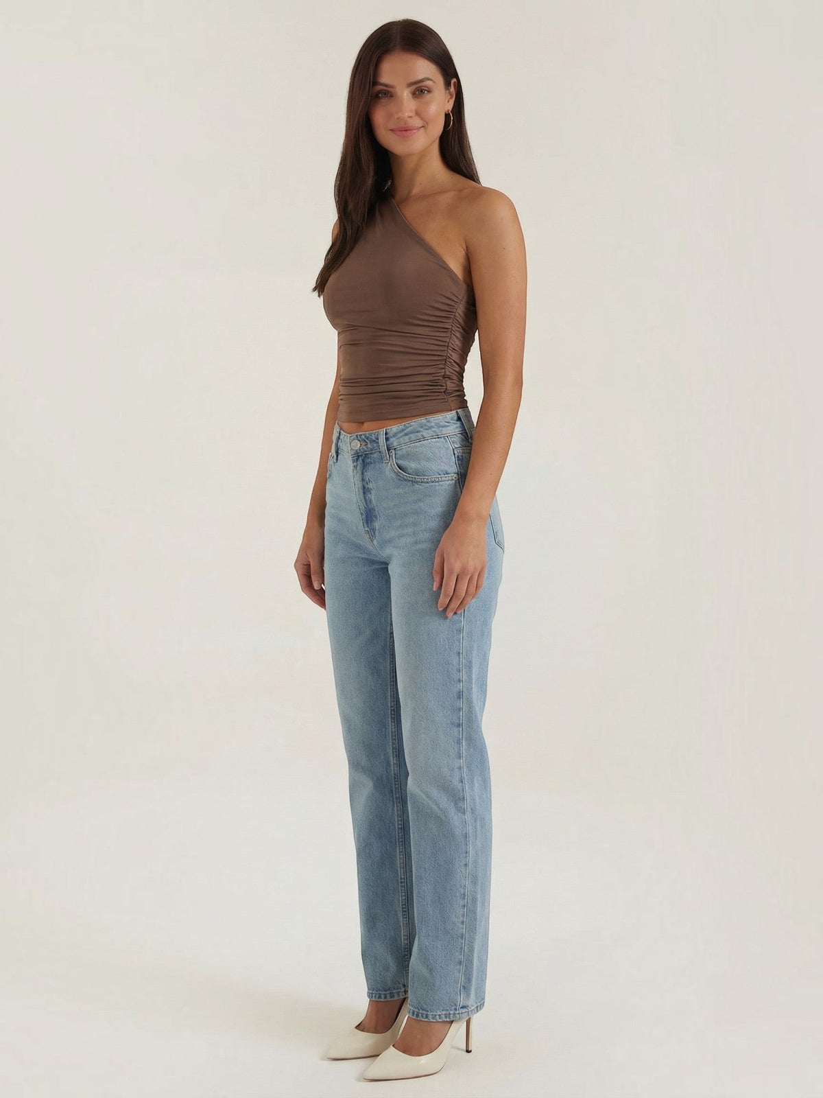 Briony One Shoulder Ruched Top