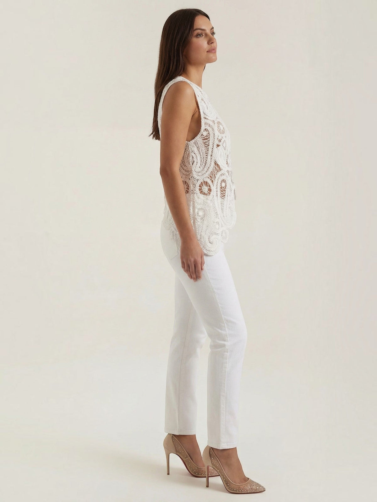 Delia Asymmetric Hem Lace Top