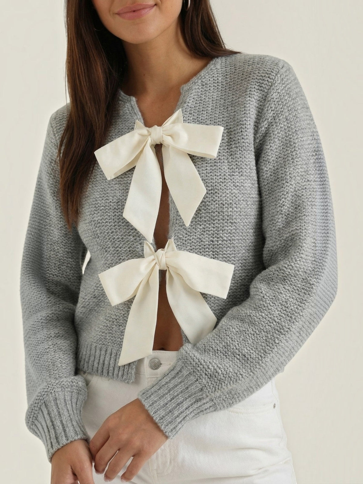 Cynthia Bow Tie Knit Cardigan