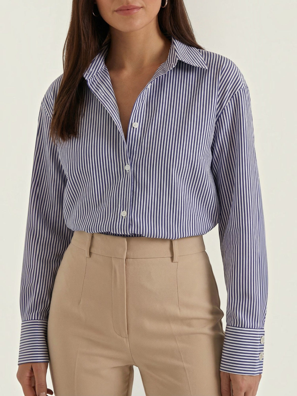 Juliana Striped Long Sleeve Blouse