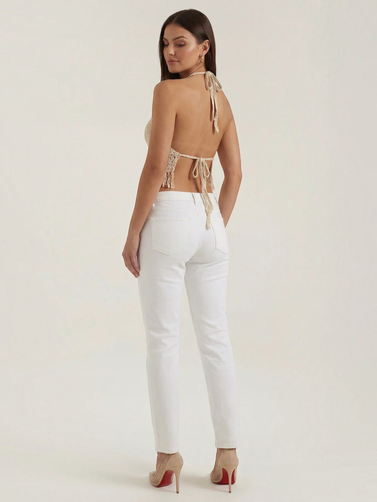 Harriet Crochet Fringe Halter Top