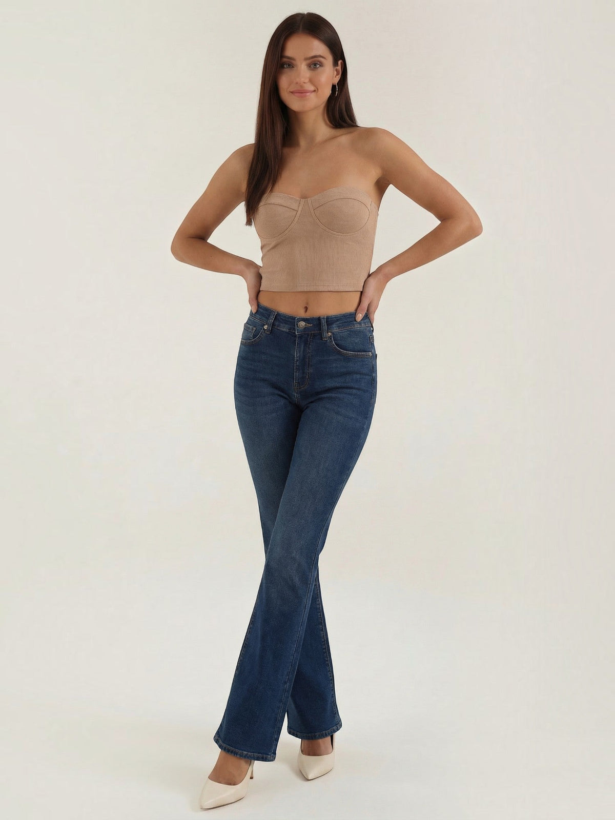 Hermione Strapless Corset Style Knit Top