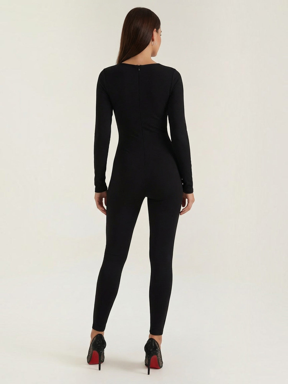 Kerensa Square Neck Long Sleeve Jumpsuit