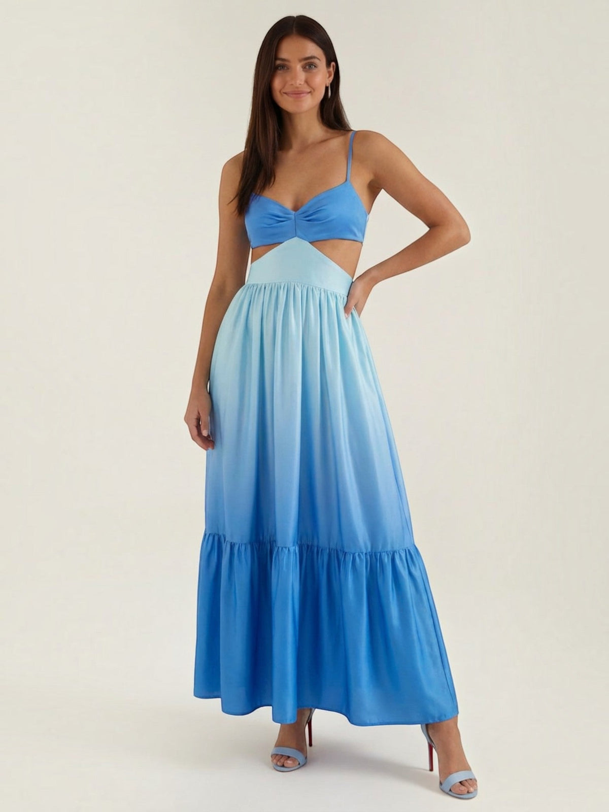 Laura Ombre Cut Out Tiered Maxi Dress
