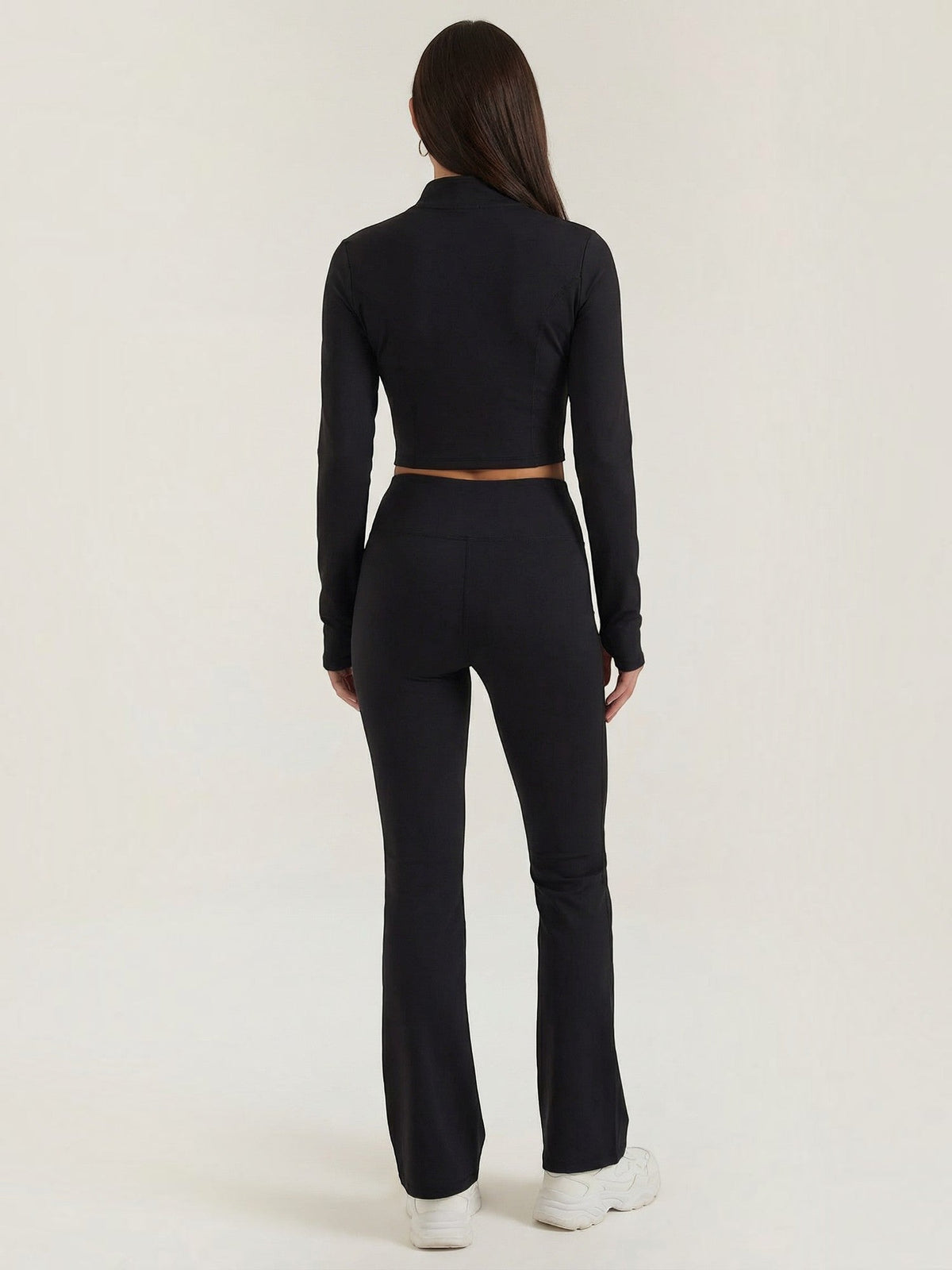 Liora Long Sleeve Crop Top and High Waist Pants Set