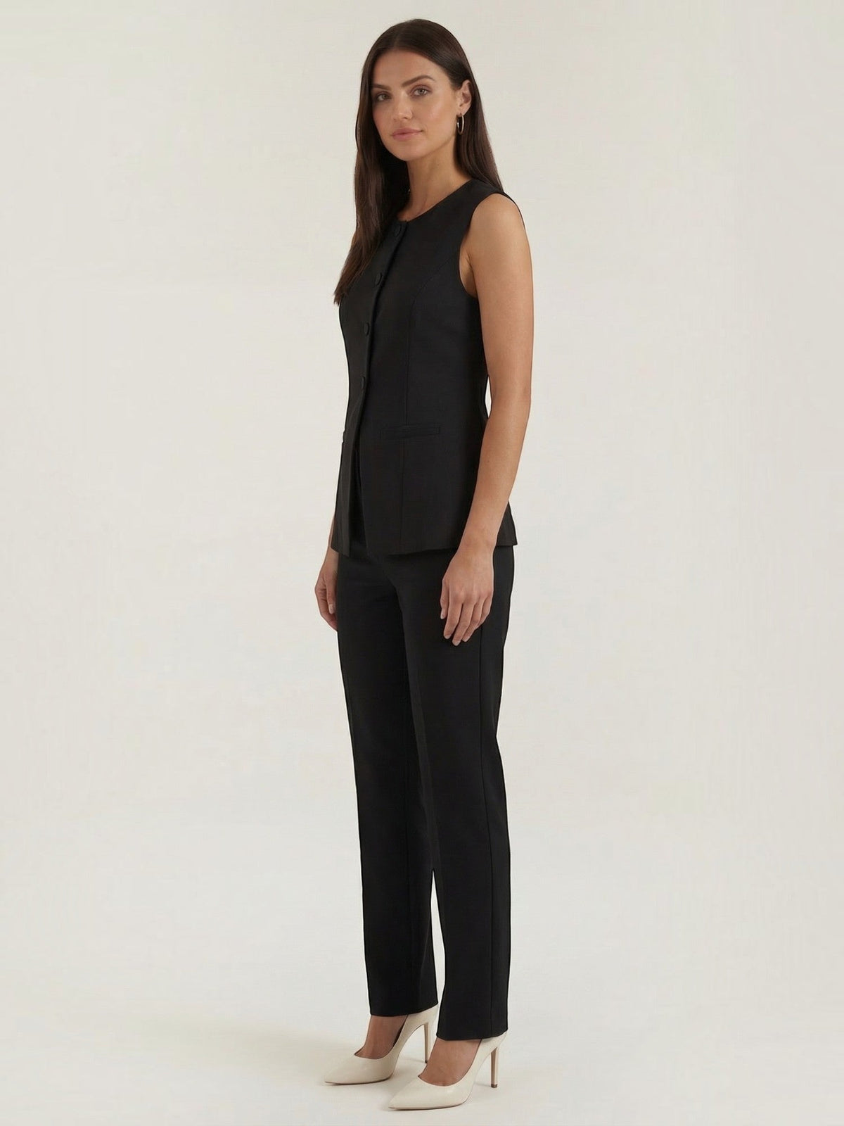 Elara Button Front Vest Top