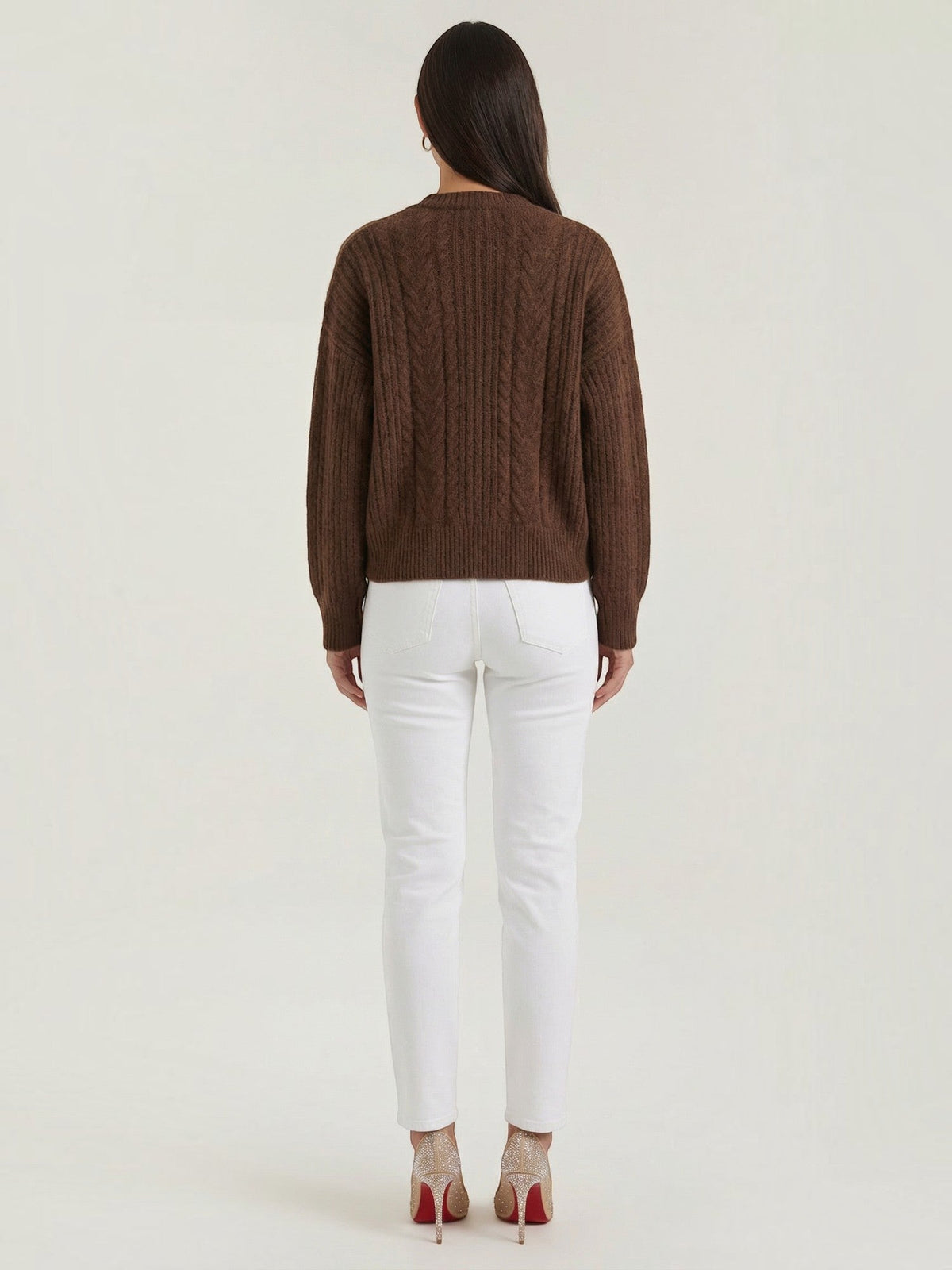 Janet Cable Knit Wooden Button Cardigan
