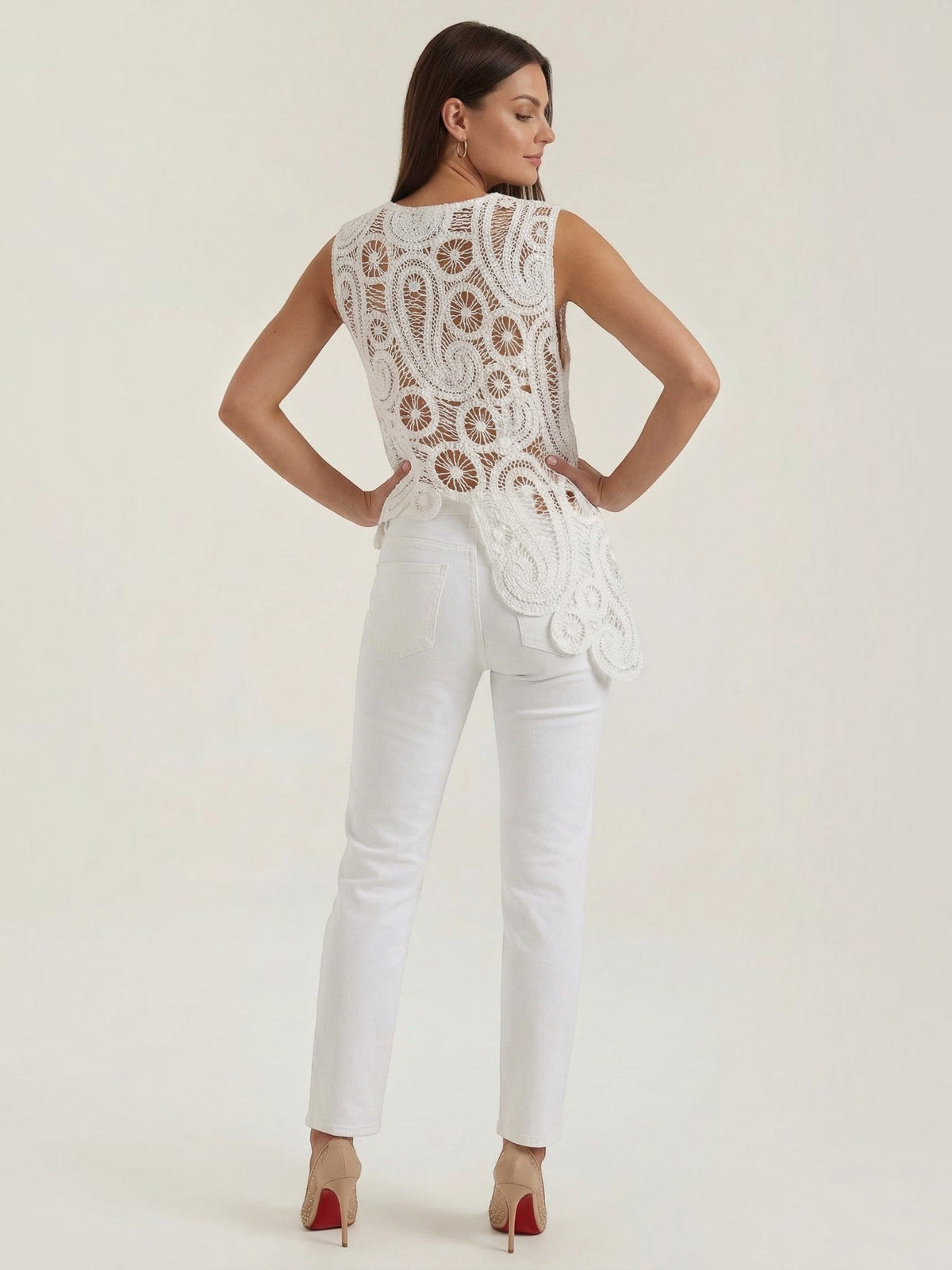 Delia Asymmetric Hem Lace Top