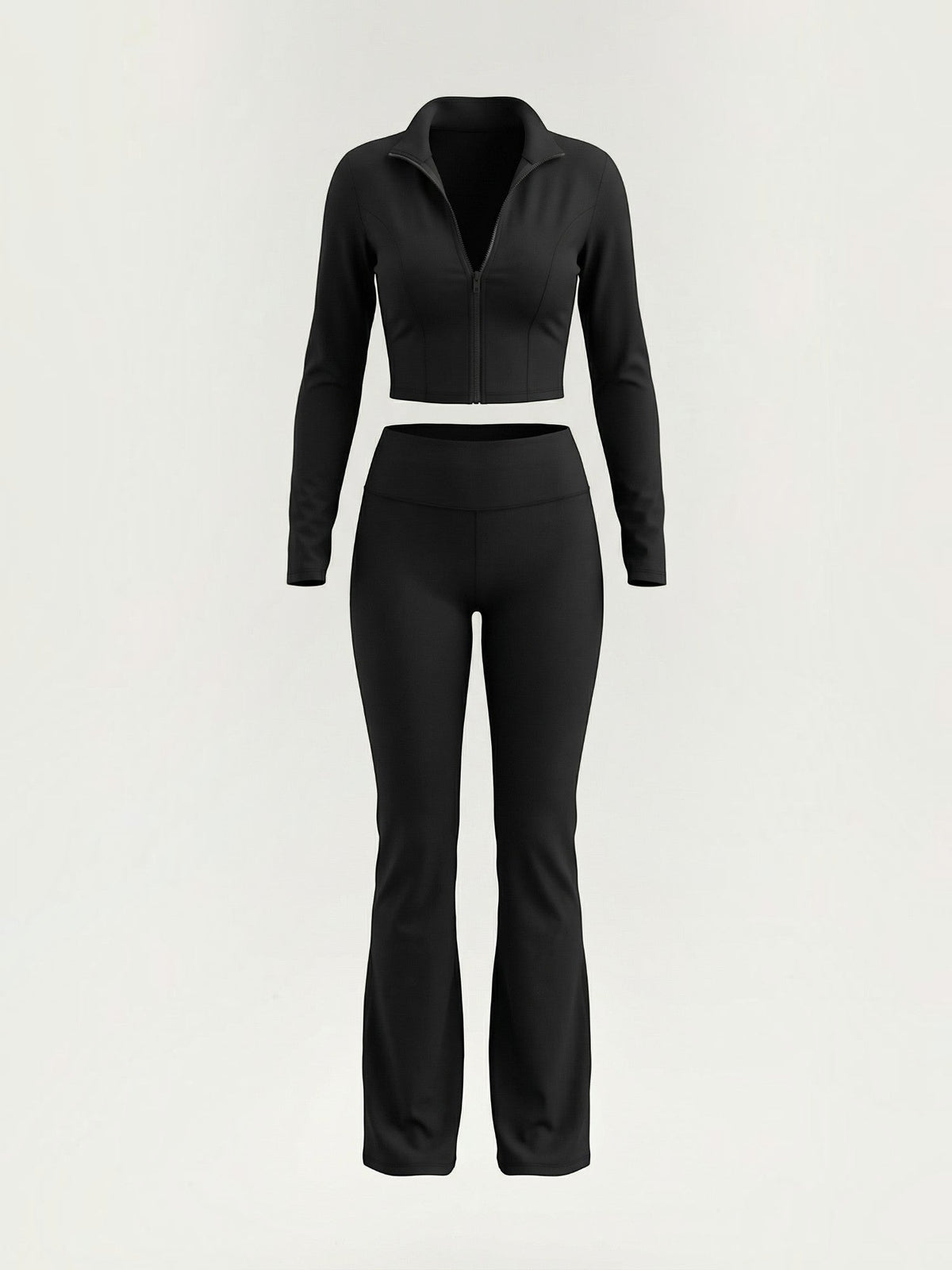 Liora Long Sleeve Crop Top and High Waist Pants Set