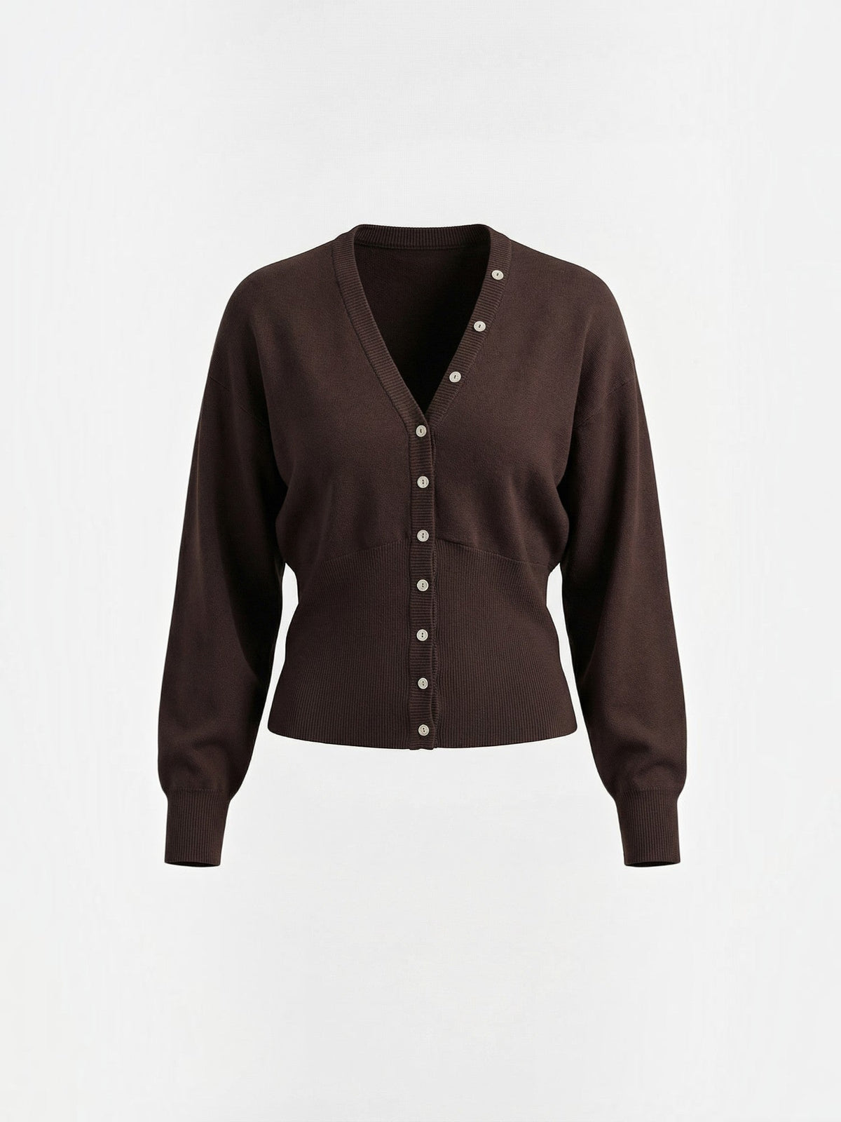 Jane Silver Button Oversized V Neck Cardigan