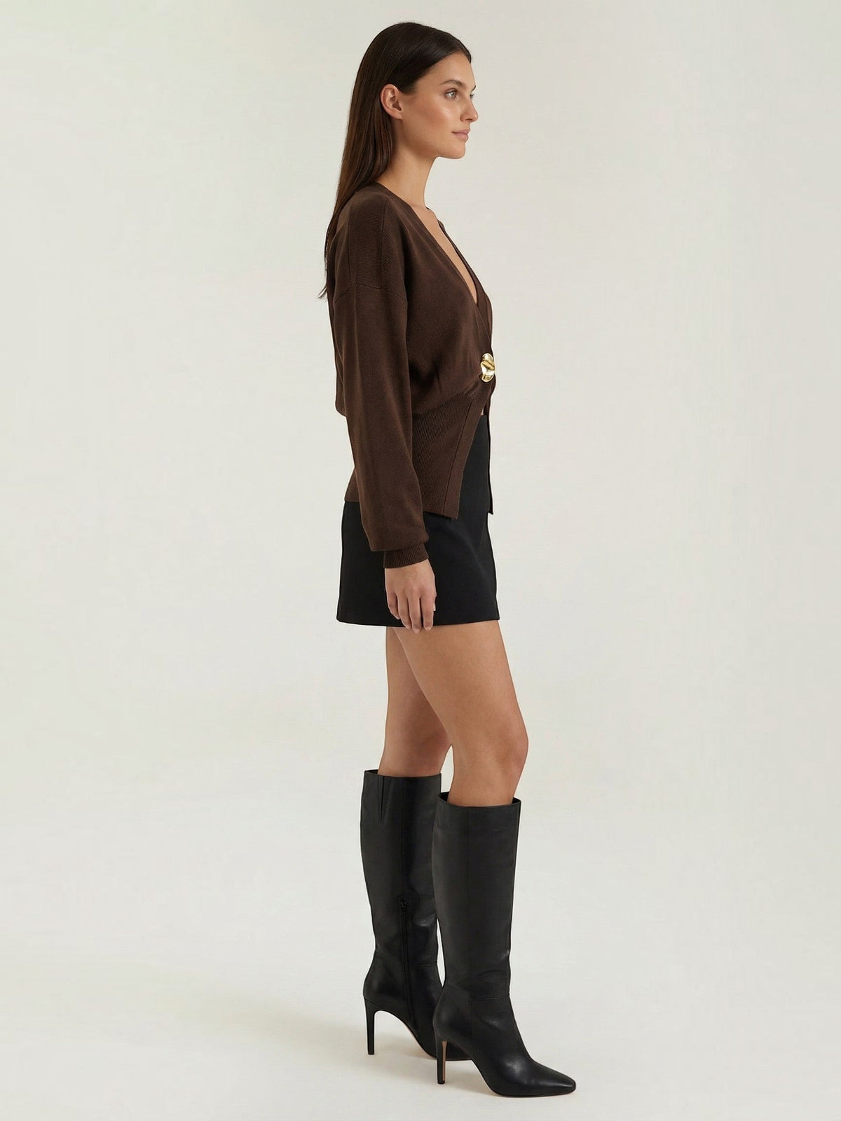 Christine Single Button Deep V Cardigan