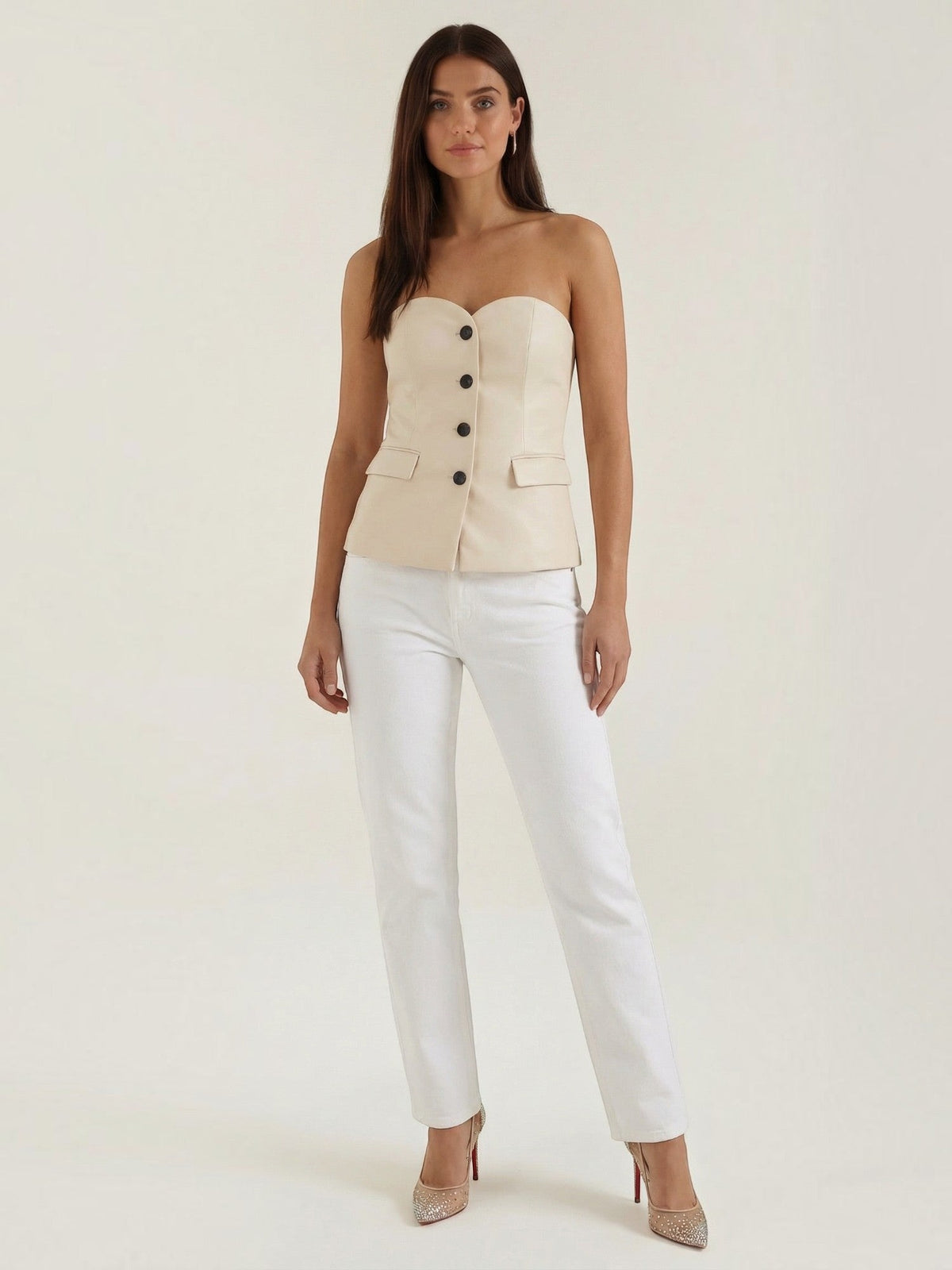 Fiona Off Shoulder Button Front Top