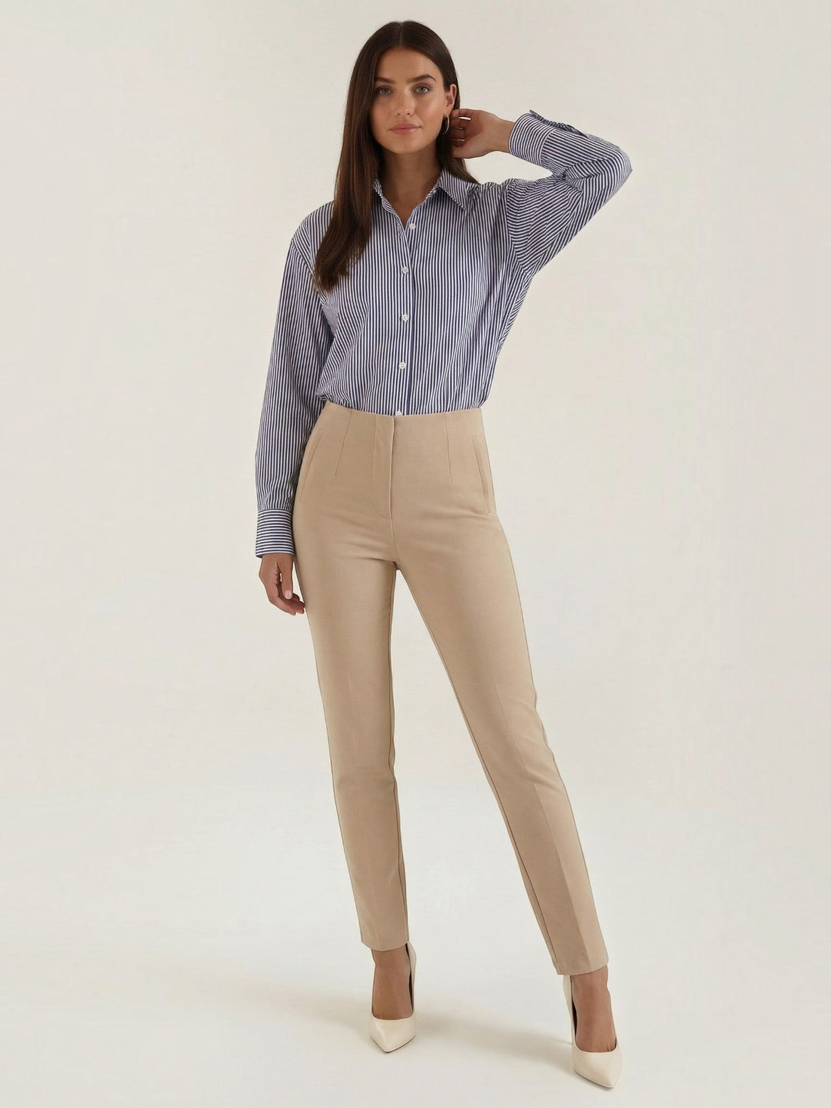 Juliana Striped Long Sleeve Blouse
