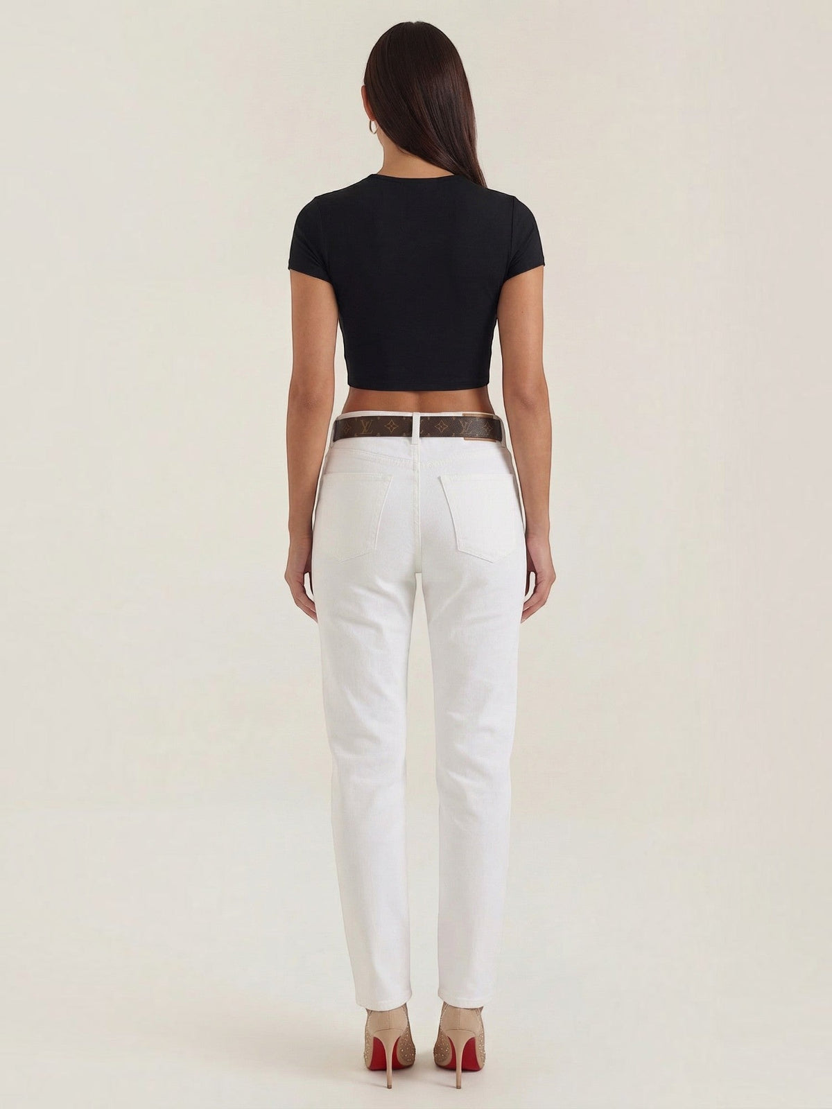 Calypso Round Neck Fitted Crop Top