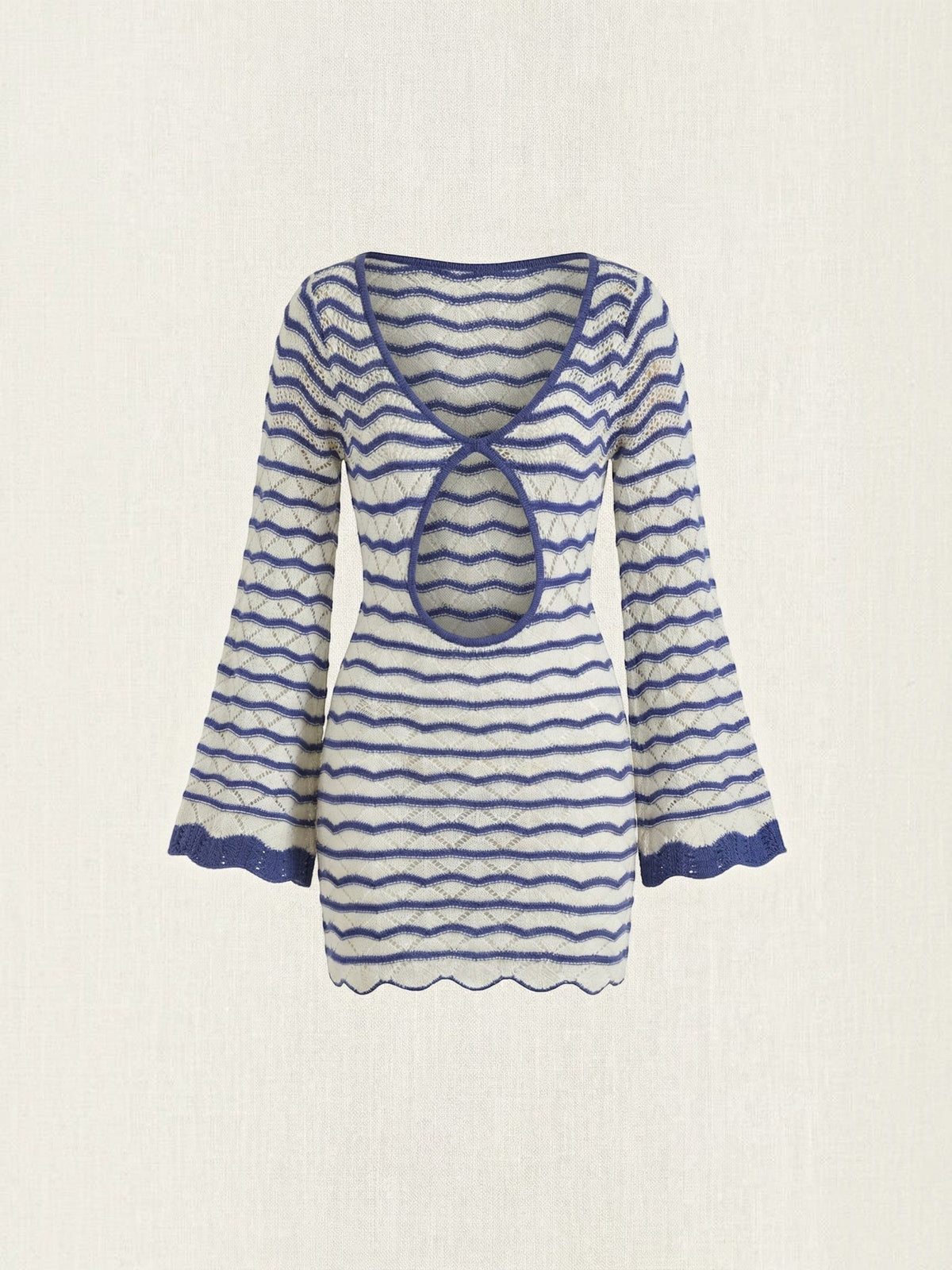 Corinne Crochet Look V Neck Mini Dress