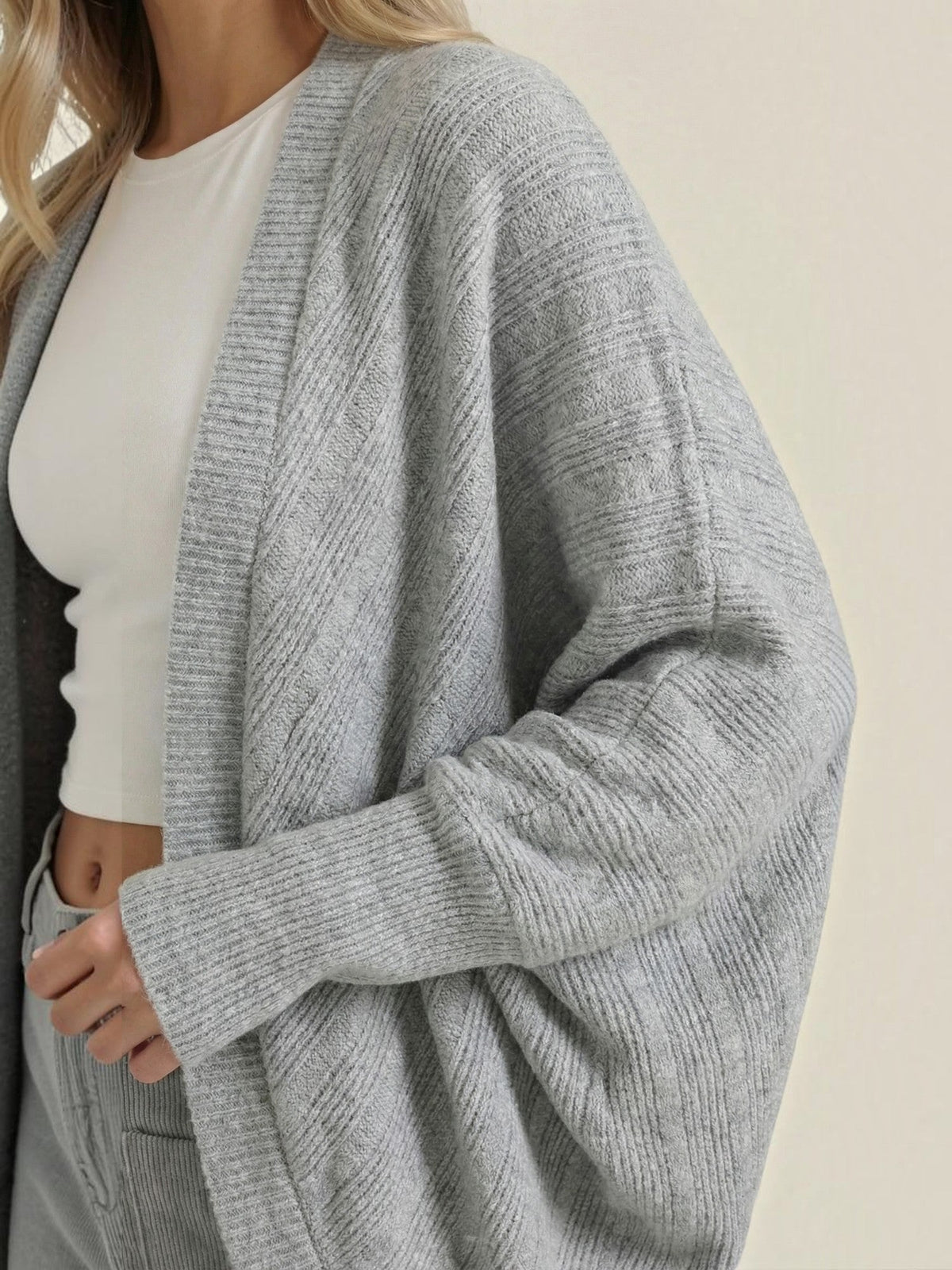 Cassandra Oversized Batwing Open Cardigan