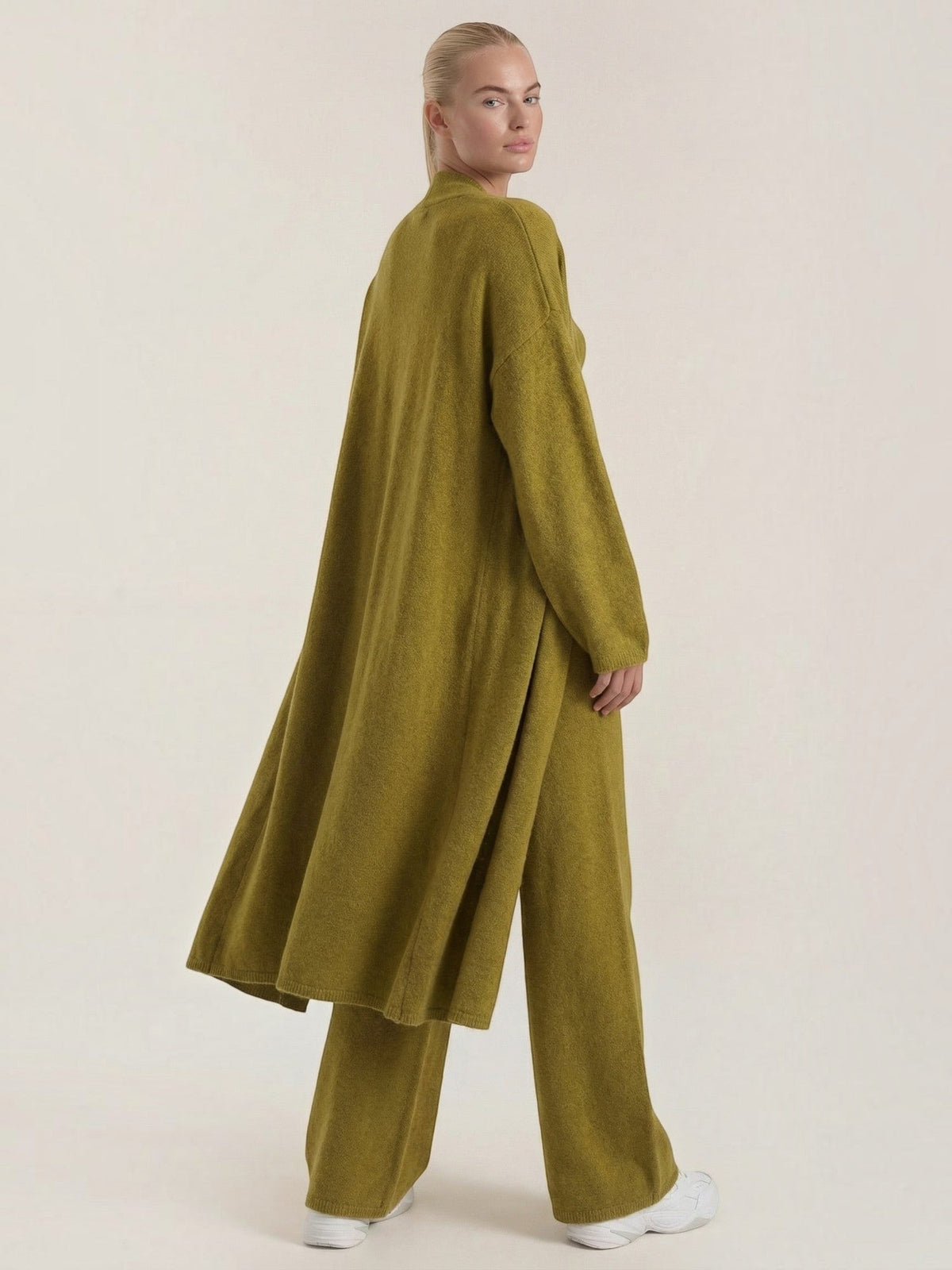 Jeanne Cardigan Bandeau and Pants Three Piece Knit Set