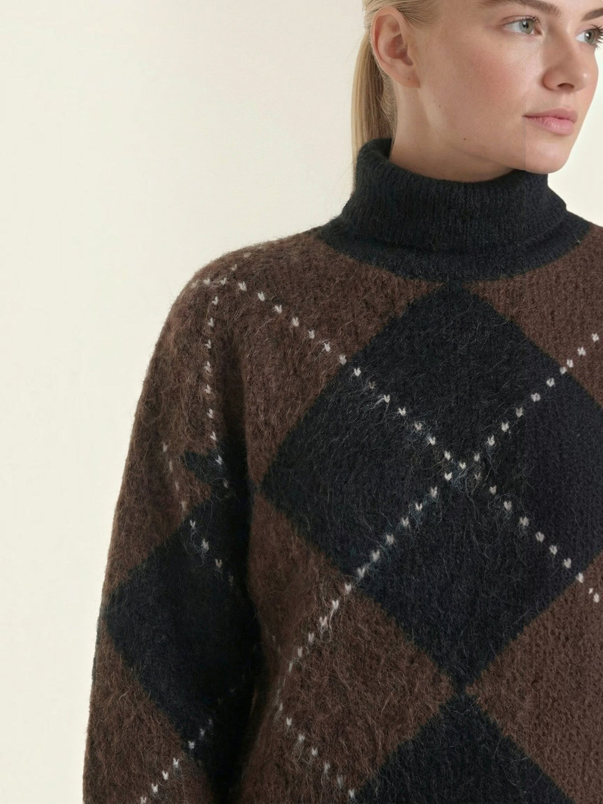Kristen Argyle Turtleneck Sweater