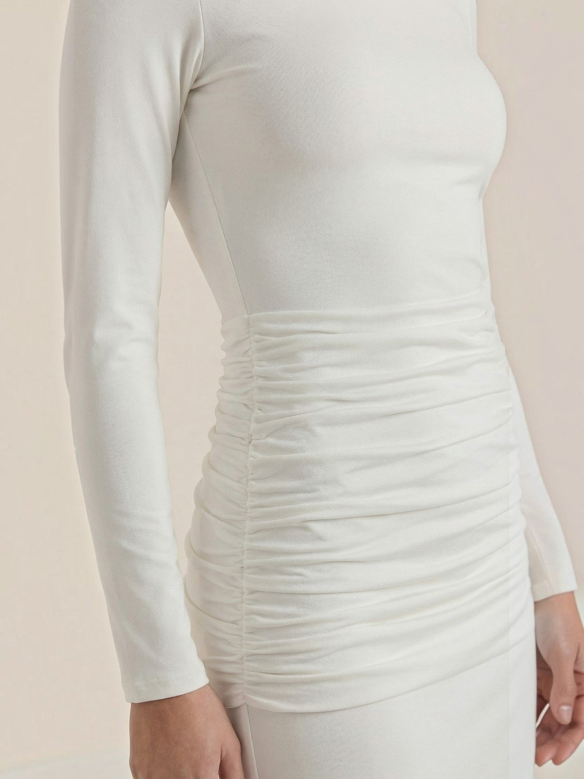 Krista Turtleneck Ruched Bodycon Maxi Dress