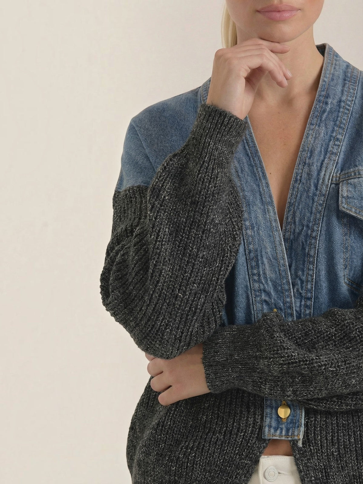 Katrina Denim and Knit Jacket