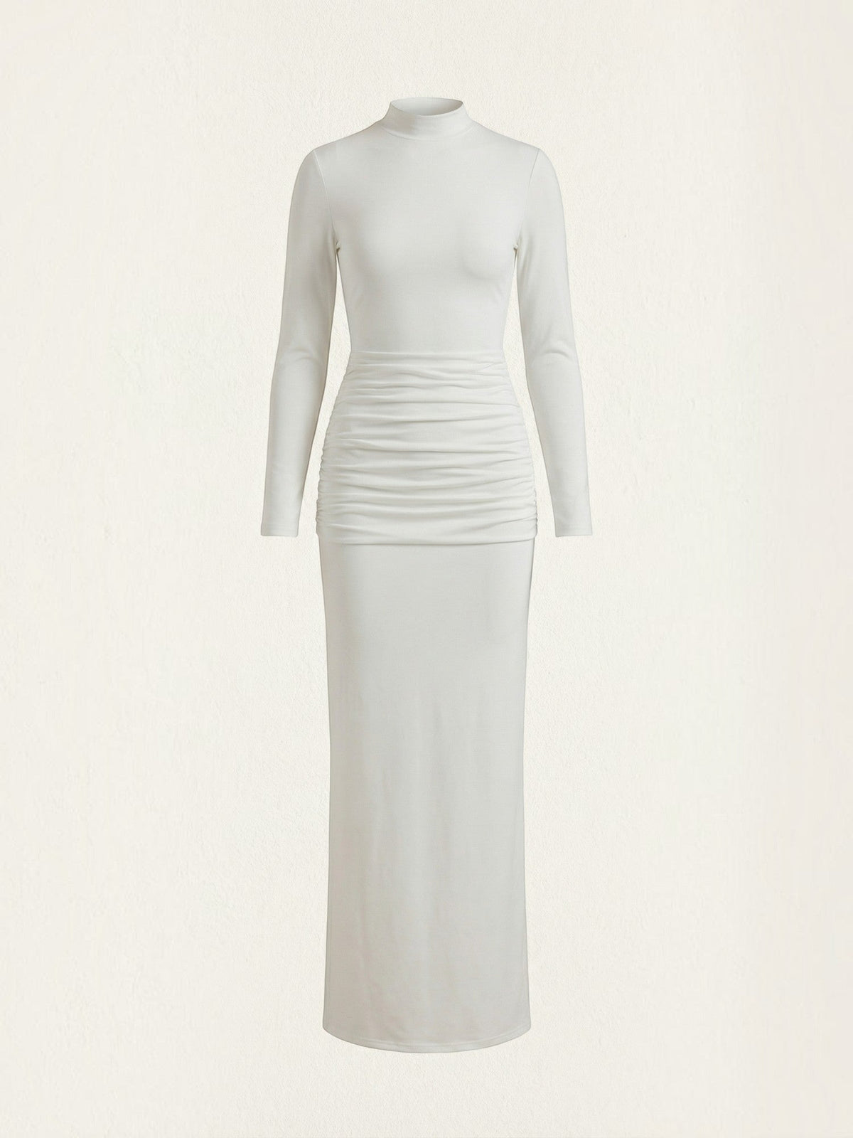 Krista Turtleneck Ruched Bodycon Maxi Dress