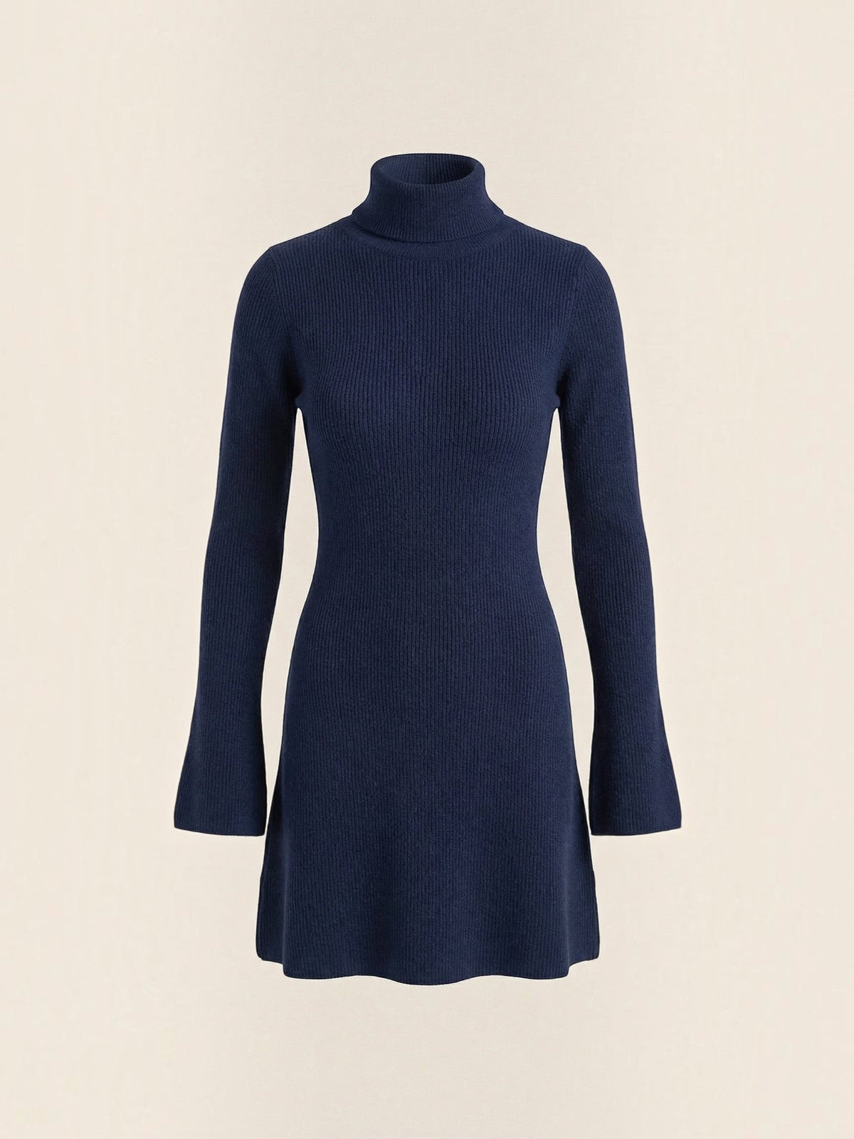 Geneva Turtleneck Flared Knit Mini Dress