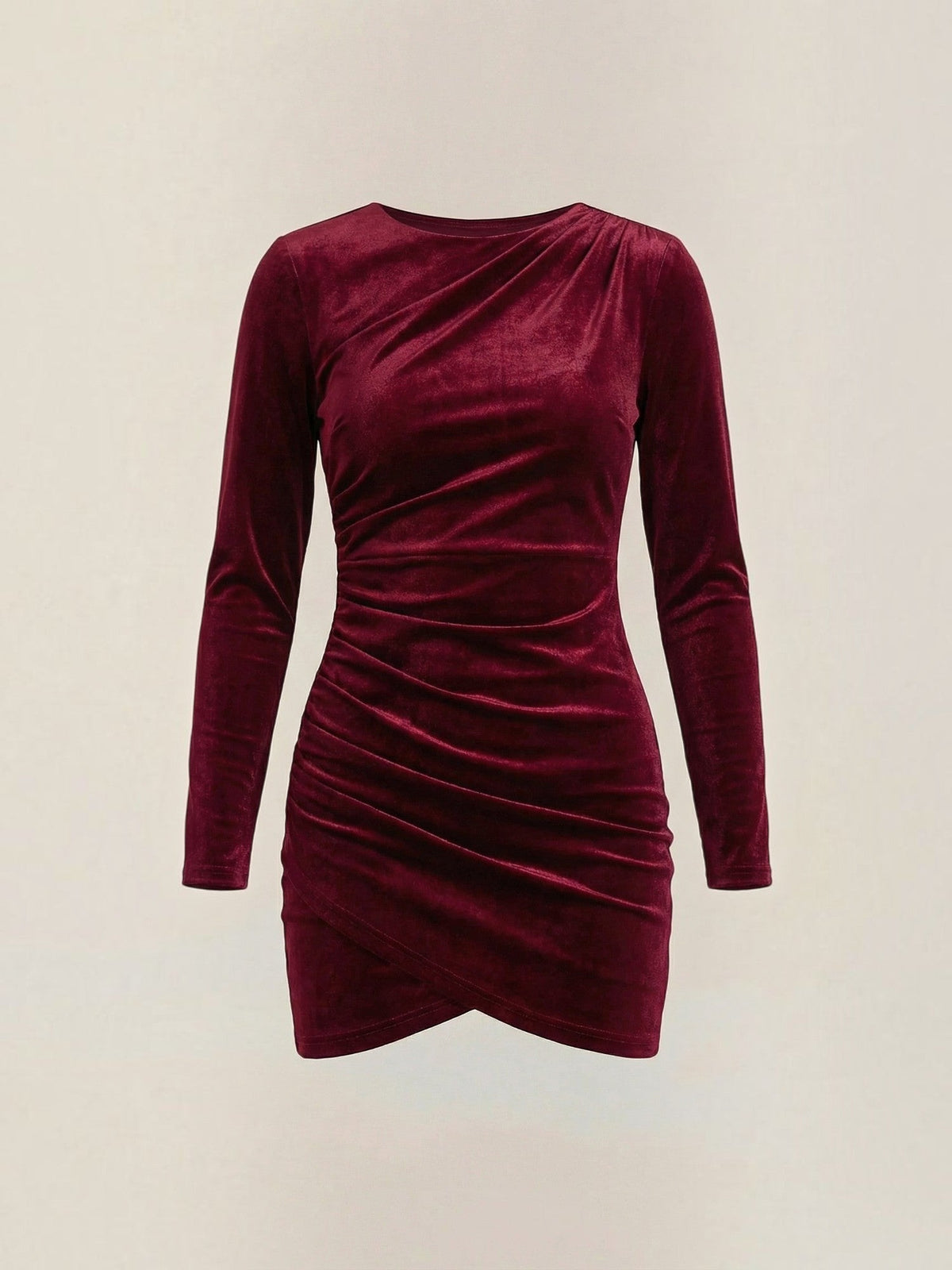 Gertrude Velvet Ruched Wrap Mini Dress