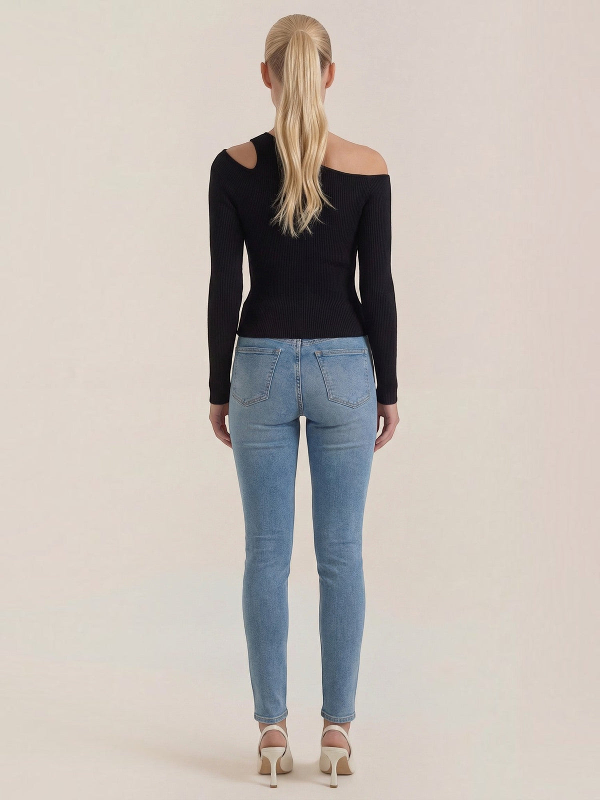 Jessie Asymmetric Cut Out Ribbed Top