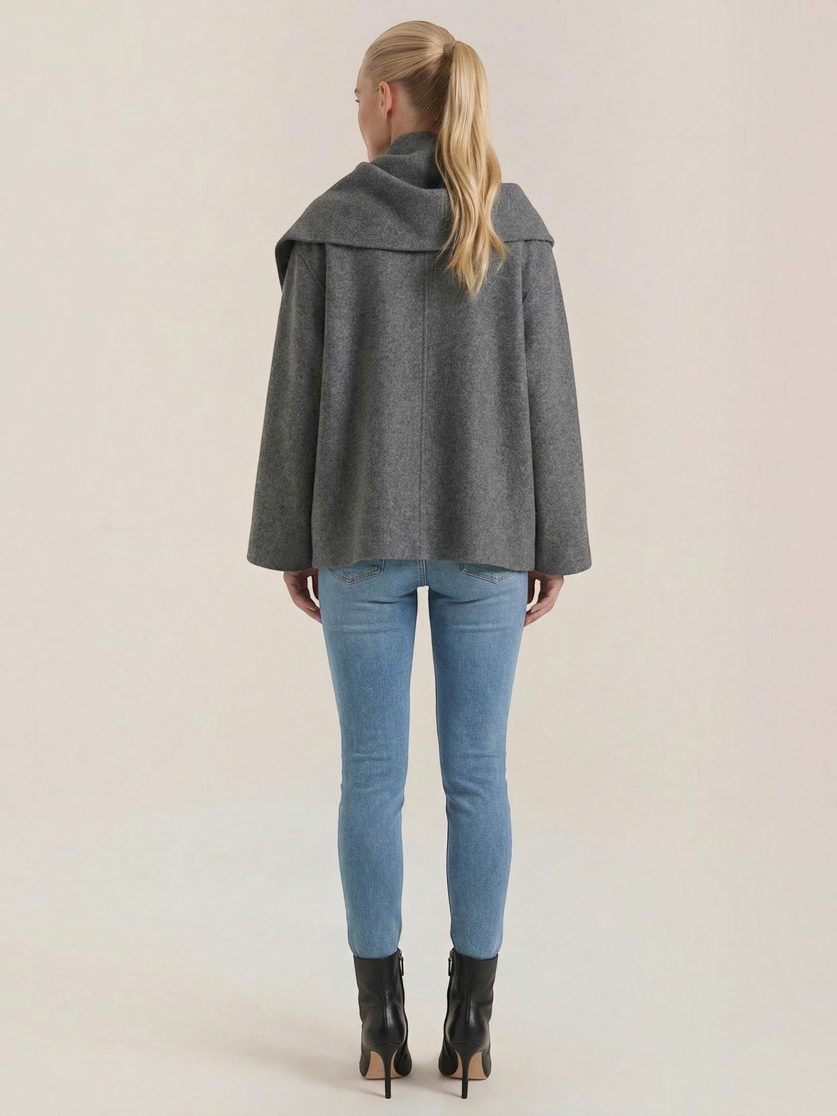 Kristina Poncho Coat with Built In Scarf